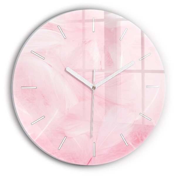 Horloge ronde murale Plume abstraite