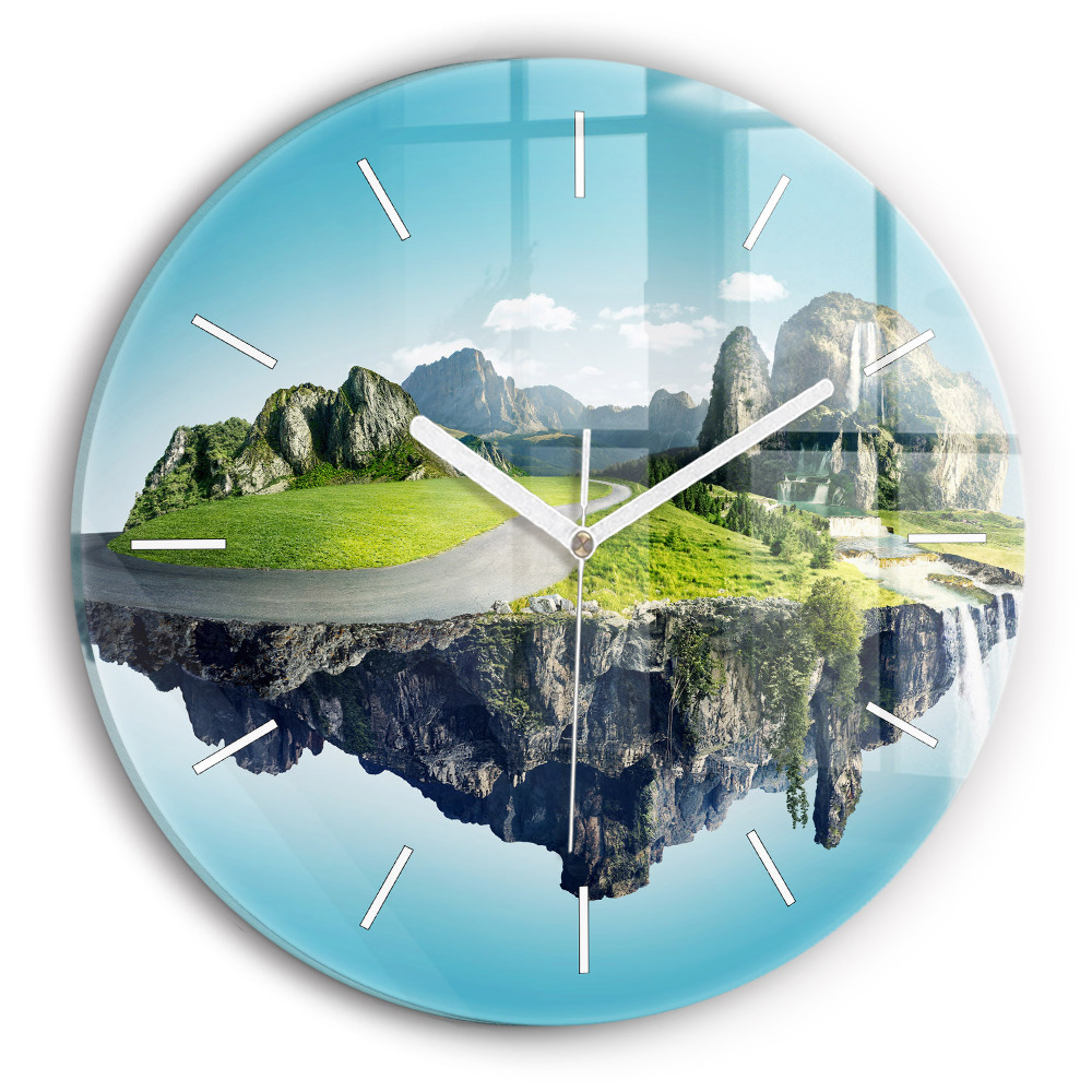Horloge ronde en verre Île volante