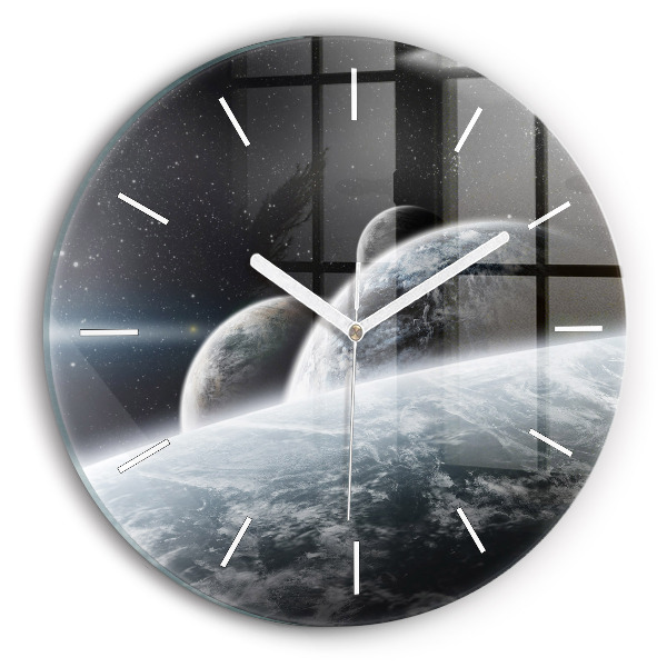 Horloge ronde Cosmos et planètes