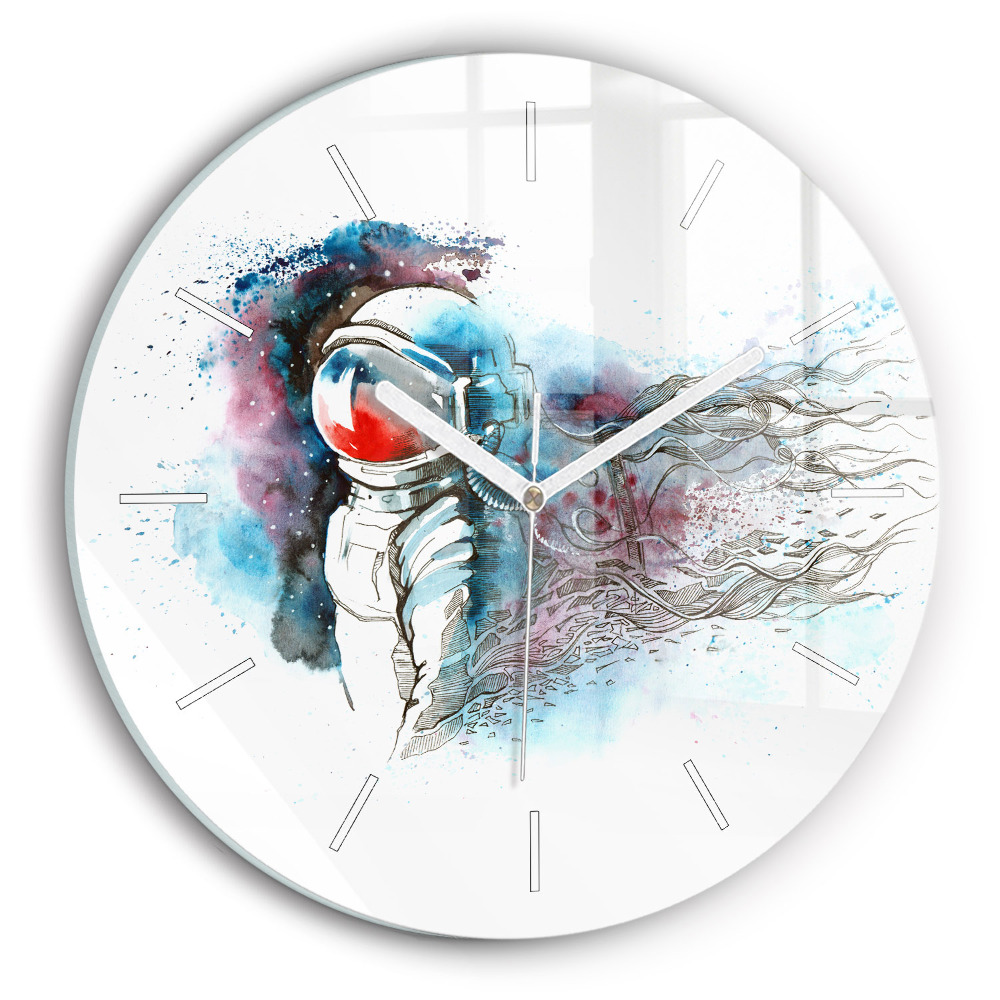 Horloge ronde murale Astronaute abstrait