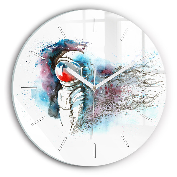 Horloge ronde murale Astronaute abstrait