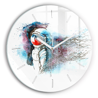 Horloge ronde murale Astronaute abstrait