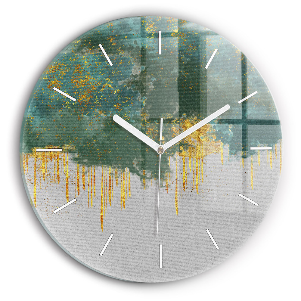 Horloge ronde en verre Motif décoratif