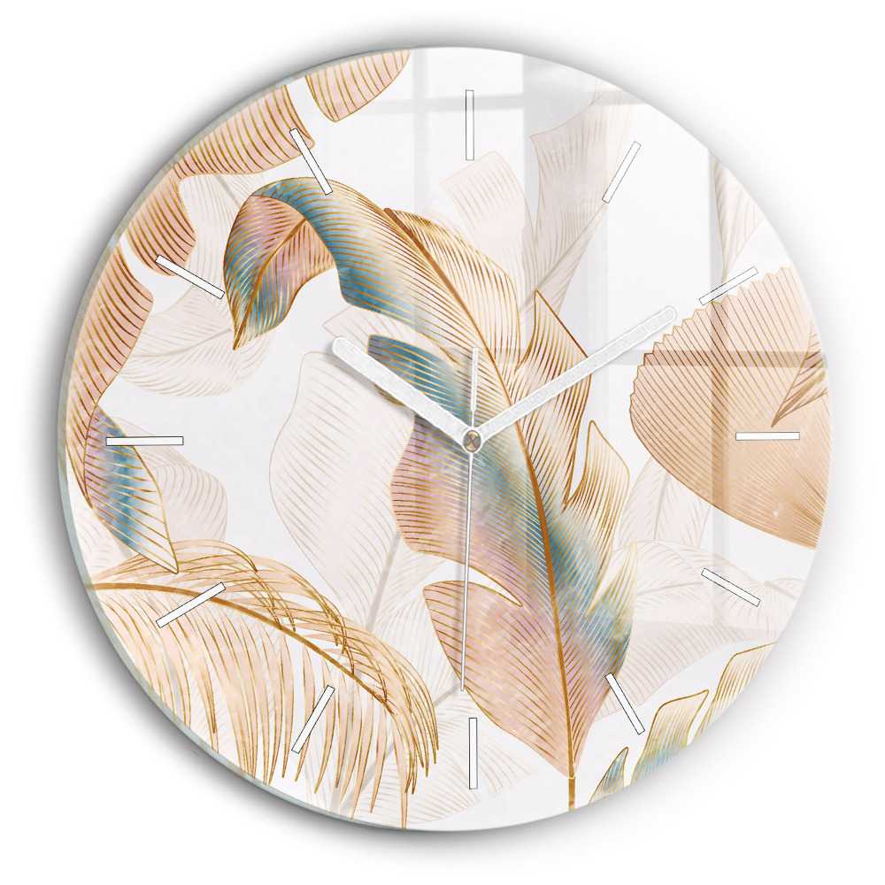 Horloge ronde murale Motif de feuilles de la nature