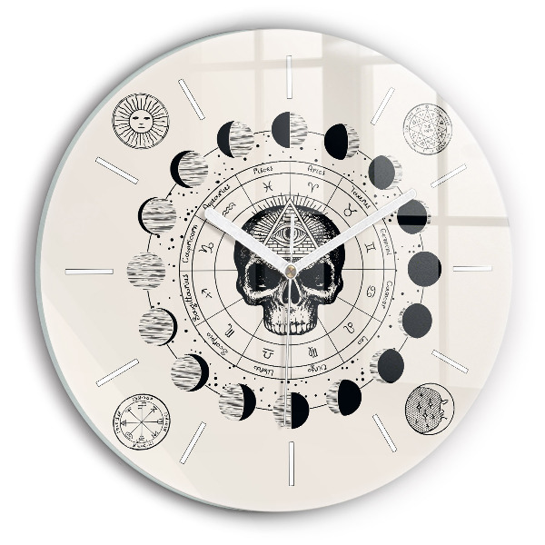 Pendule murale ronde Phases de la lune