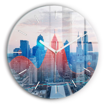 Horloge ronde murale Gratte-ciel à Philadelphie