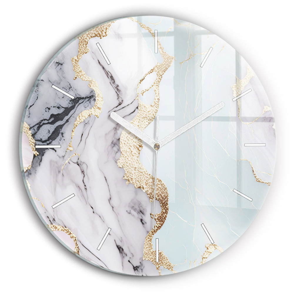 Horloge ronde en verre Marbre pastel