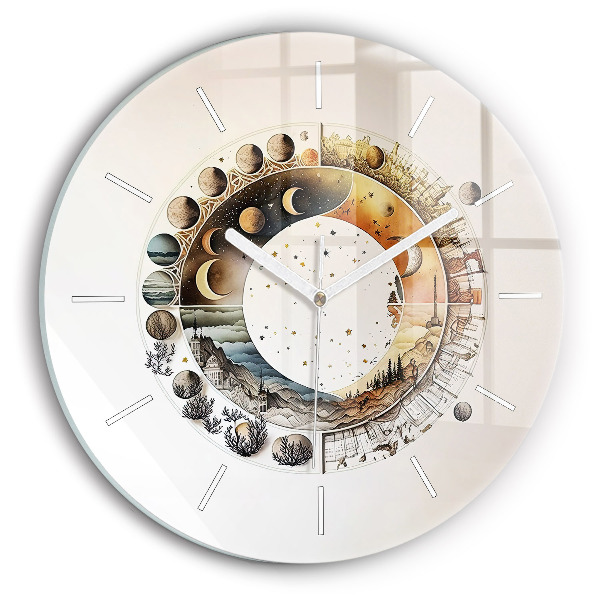 Horloge ronde en verre Horloge astronomique