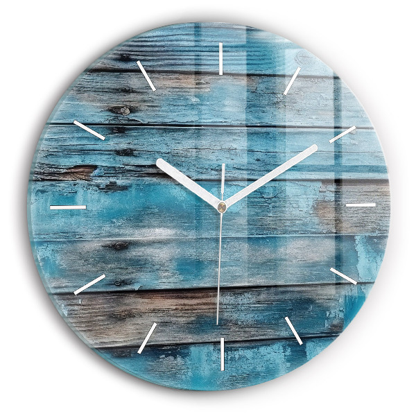 Horloge ronde Planches bleues