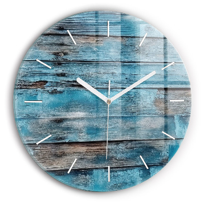 Horloge ronde Planches bleues