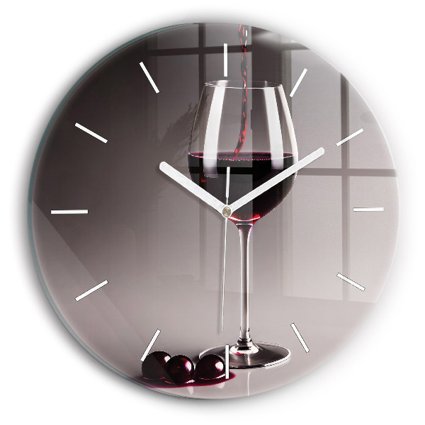 Horloge ronde en verre Lampe de vin rouge