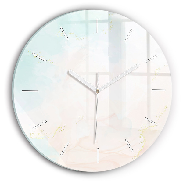 Horloge ronde Marbre aquarelle