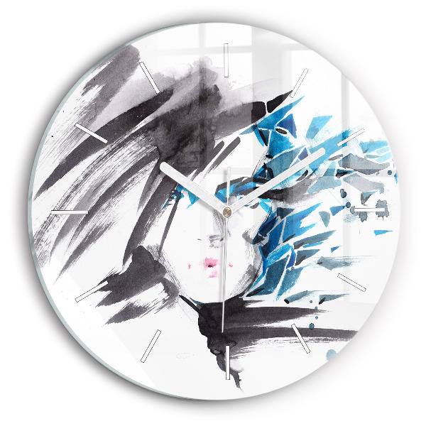 Horloge ronde Visage abstrait d'une femme