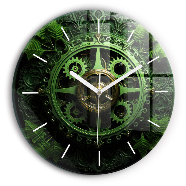 Horloge ronde murale Mécanisme vert