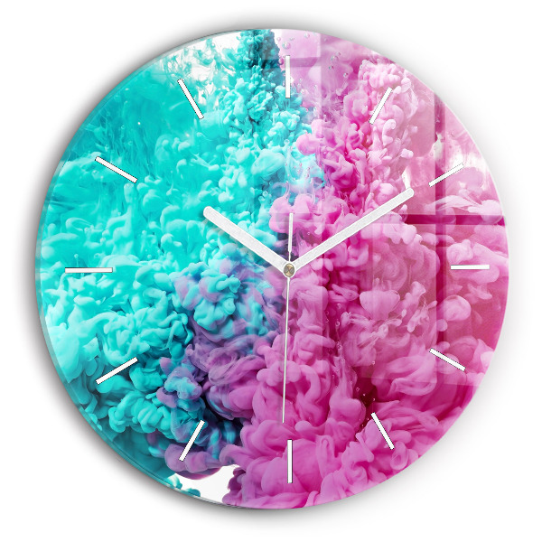 Horloge ronde en verre Art moderne - taches