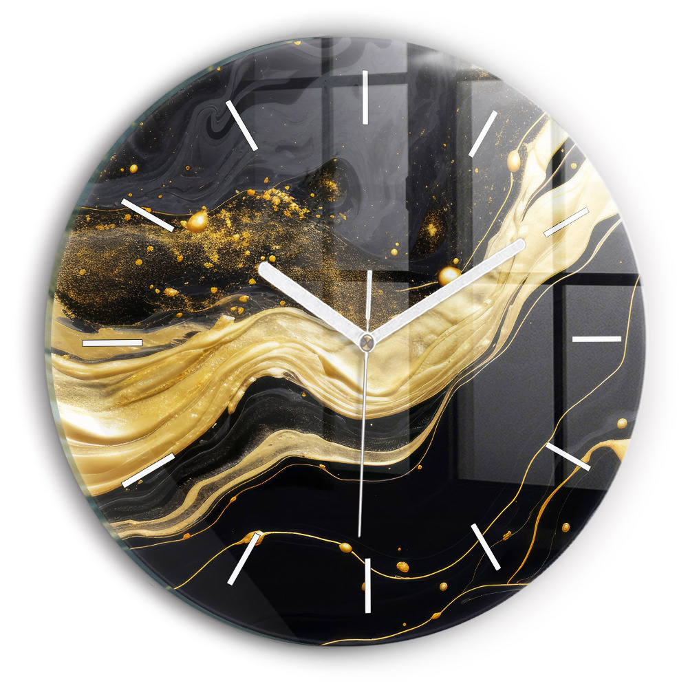 Horloge ronde Marbre doré