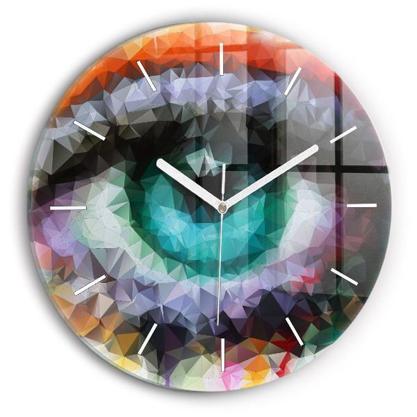 Horloge ronde en verre Œil humain coloré