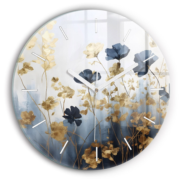 Horloge ronde Fleurs abstraites