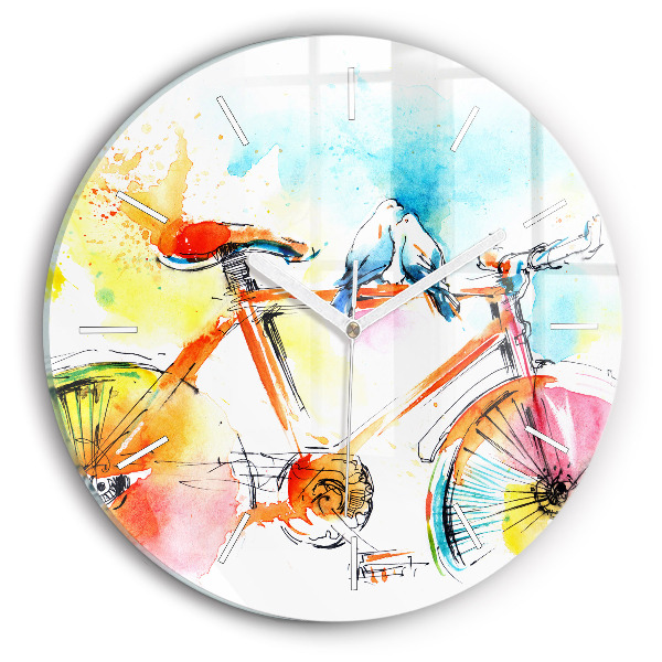 Horloge ronde murale Vélo peint