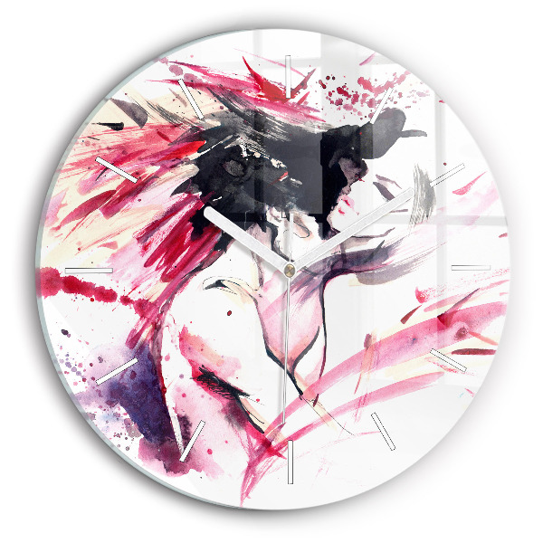 Horloge ronde murale Amoureux abstrait