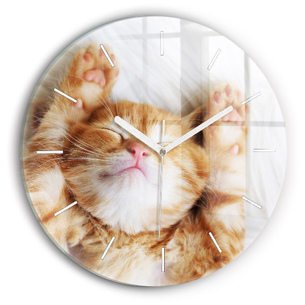 Horloge ronde Petit chat endormi