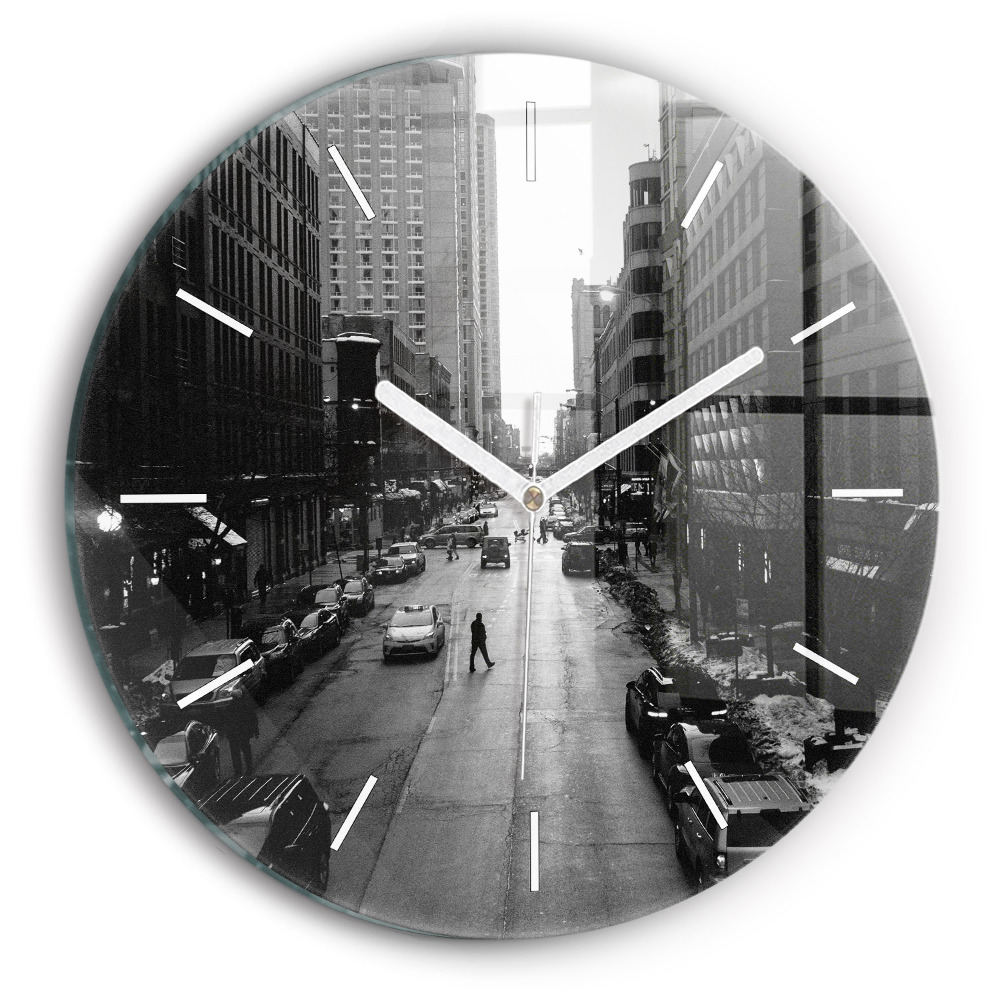 Horloge ronde Rue de la ville de Chicago