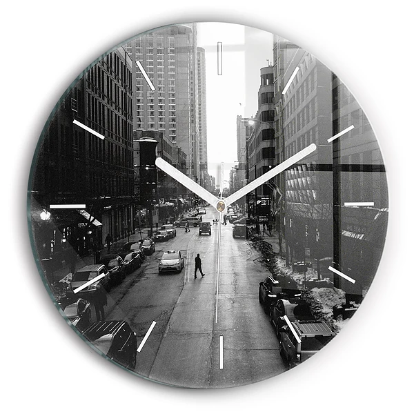 Horloge ronde Rue de la ville de Chicago