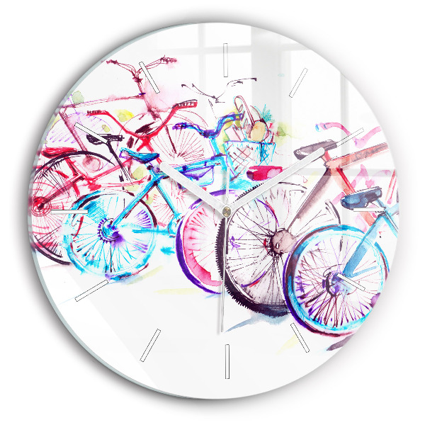 Horloge ronde Vélos de ville colorés