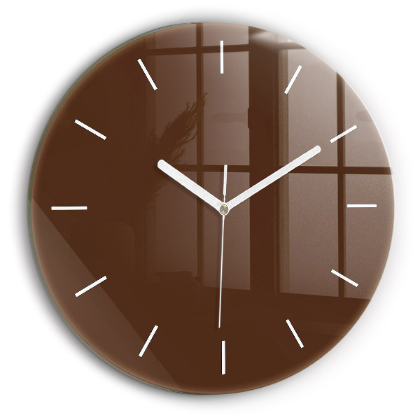 Horloge ronde en verre Marron