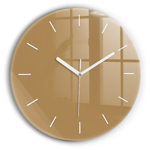 Horloge ronde en verre Beige