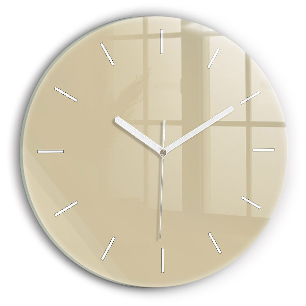 Horloge ronde en verre Beige