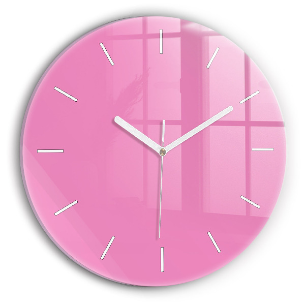 Horloge ronde en verre Rose