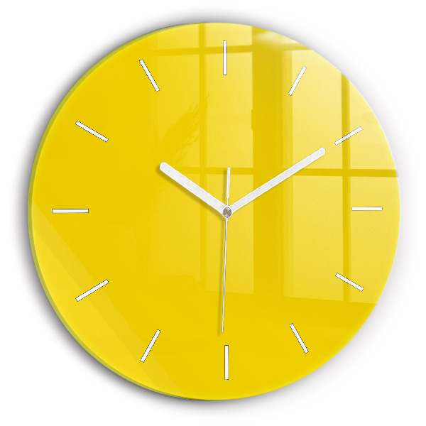 Horloge ronde murale Jaune