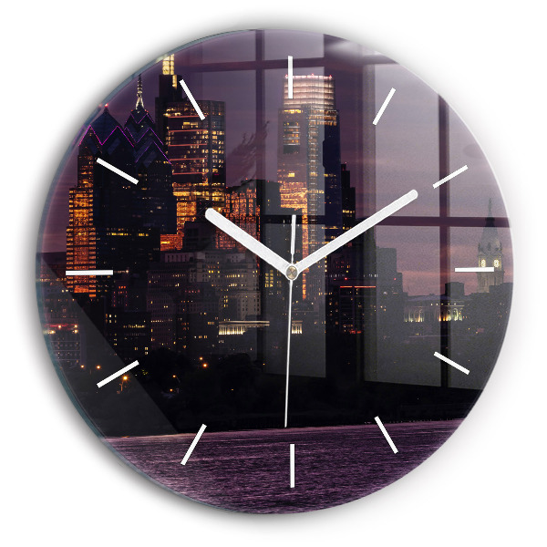 Horloge ronde Ligne d'horizon de Philadelphie