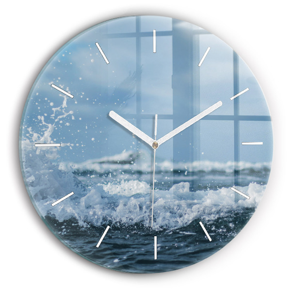 Horloge ronde murale Photo de vagues en mer