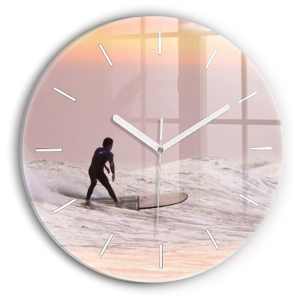 Horloge ronde Surfeur à Hawaï