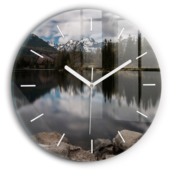 Horloge ronde en verre Hautes Tatras en Slovaquie
