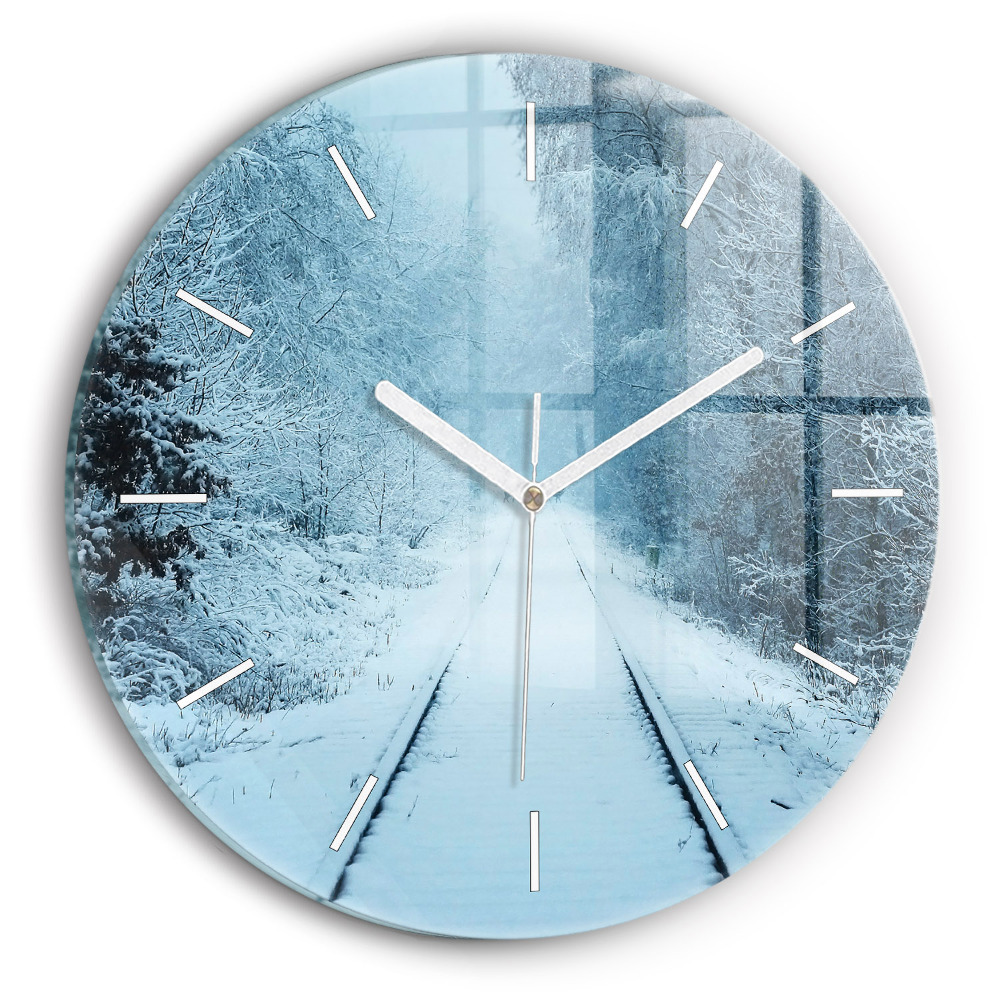 Horloge ronde Cerfs sur la voie ferrée