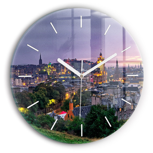 Horloge ronde en verre Édimbourg depuis Calton Hill