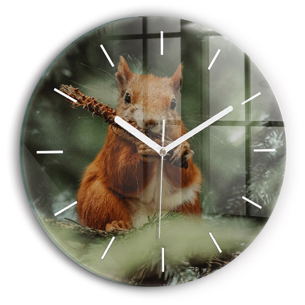 Horloge ronde Écureuil et animaux sauvages