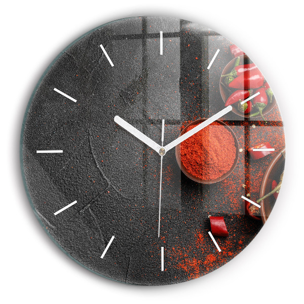 Horloge ronde Poivrons rouges