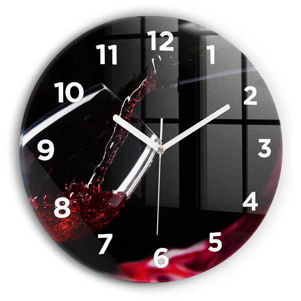 Horloge ronde murale Vin rouge