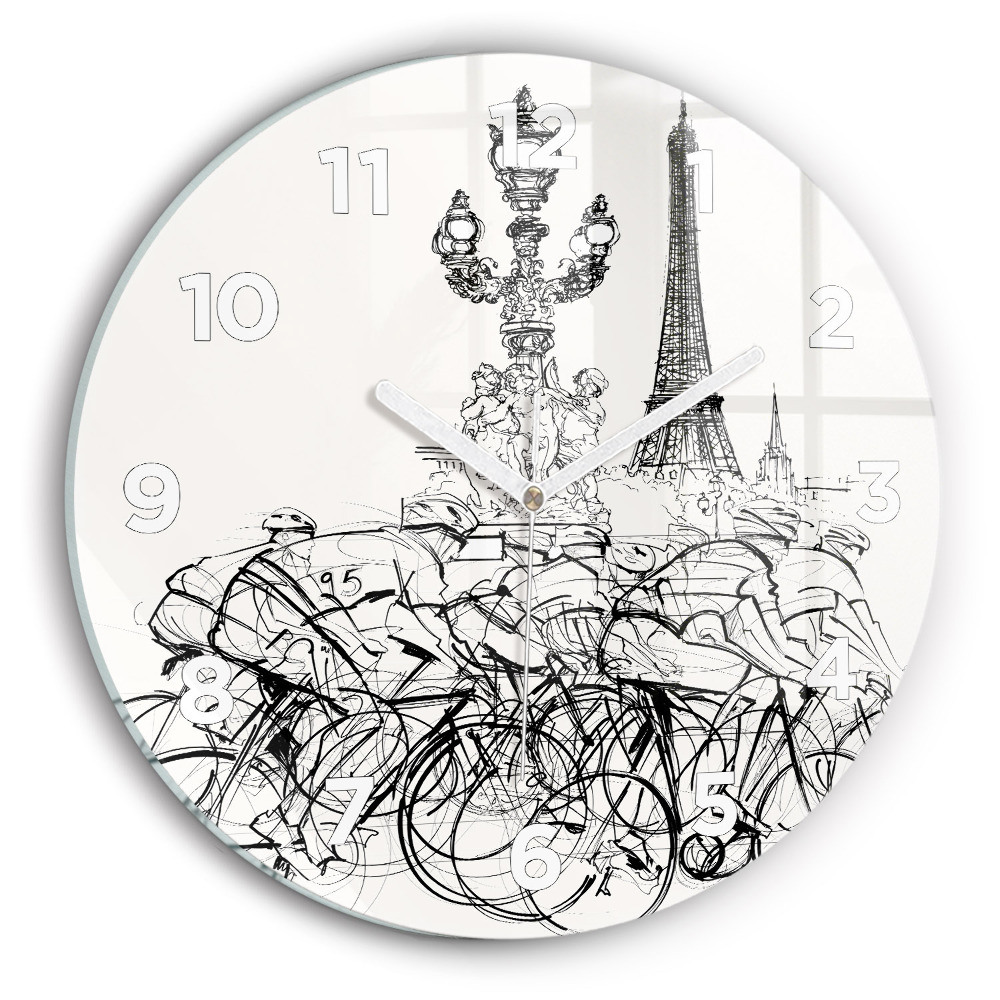 Horloge ronde murale Dessin d'une course cycliste