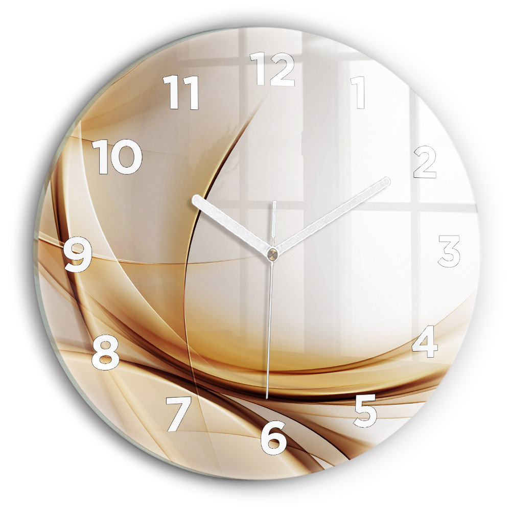 Horloge ronde en verre Abstraction dorée