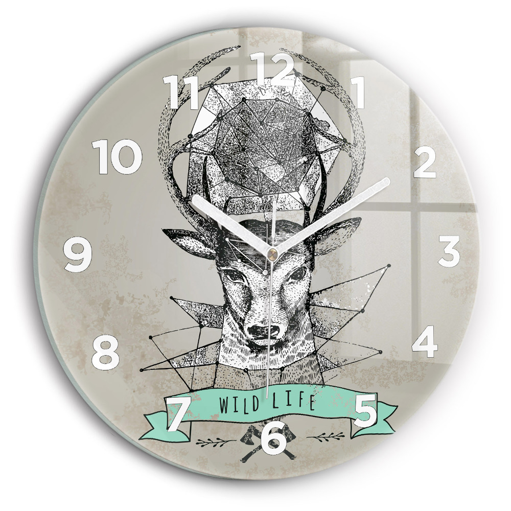 Horloge ronde Tête de cerf