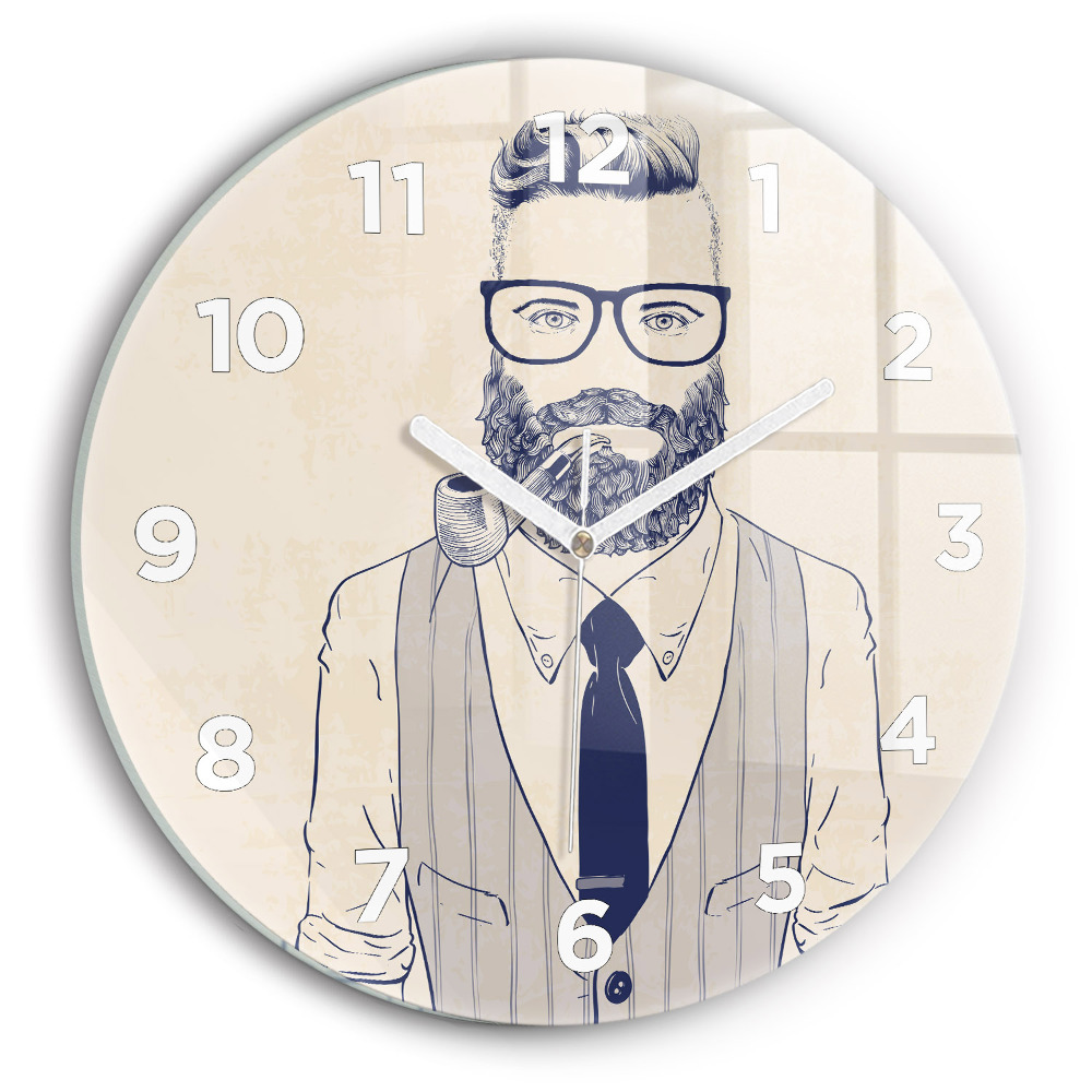 Pendule murale ronde Homme à barbe