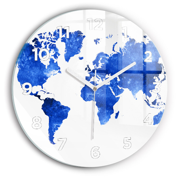 Horloge ronde en verre Carte du monde cosmique