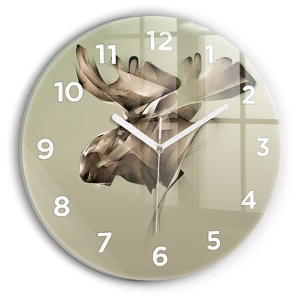 Horloge ronde en verre Elan graphique