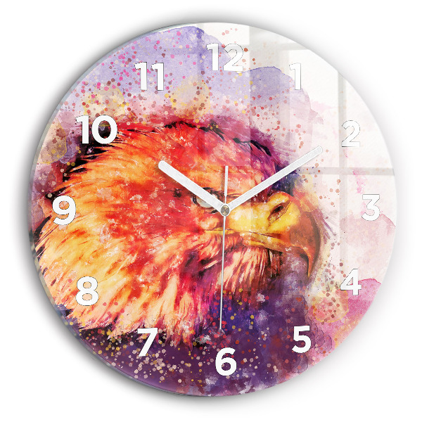 Pendule murale ronde Aigle aquarelle