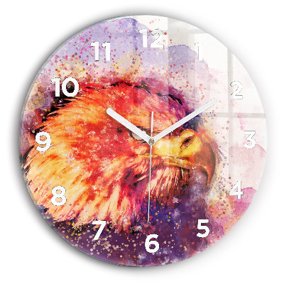 Pendule murale ronde Aigle aquarelle